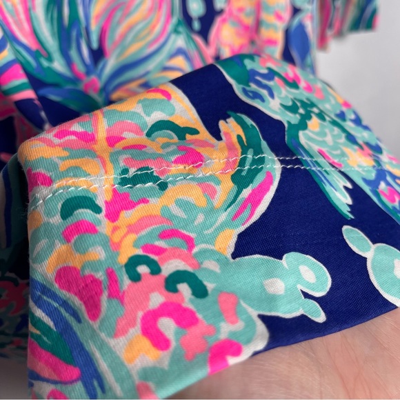 Lilly Pulitzer Marlowe Dress Going Coastal Small Navy All Over‎ Koi Fish Print - Picture 9 of 12